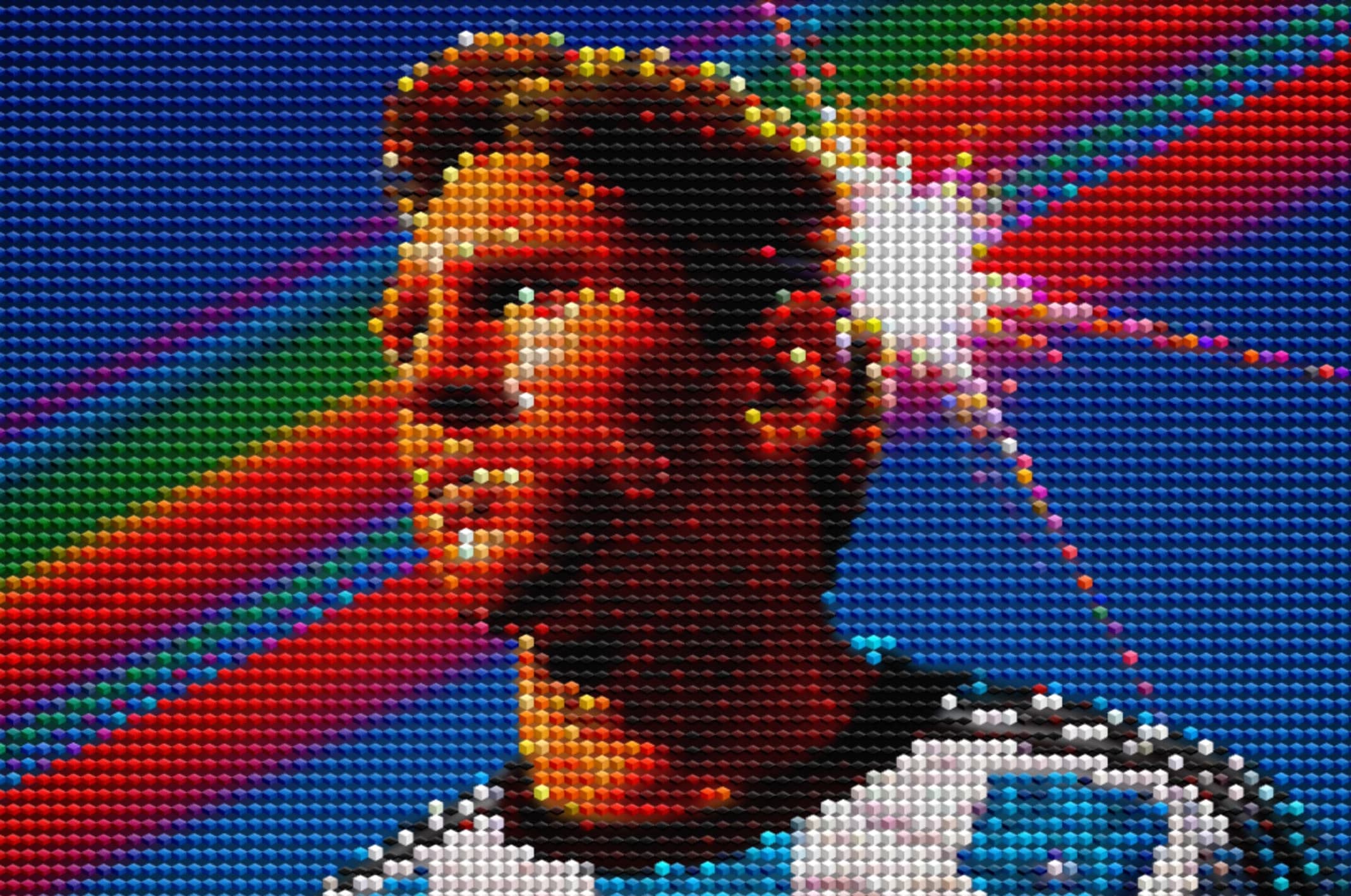 Bayer matrix dithering on landscape — ordered dither effect